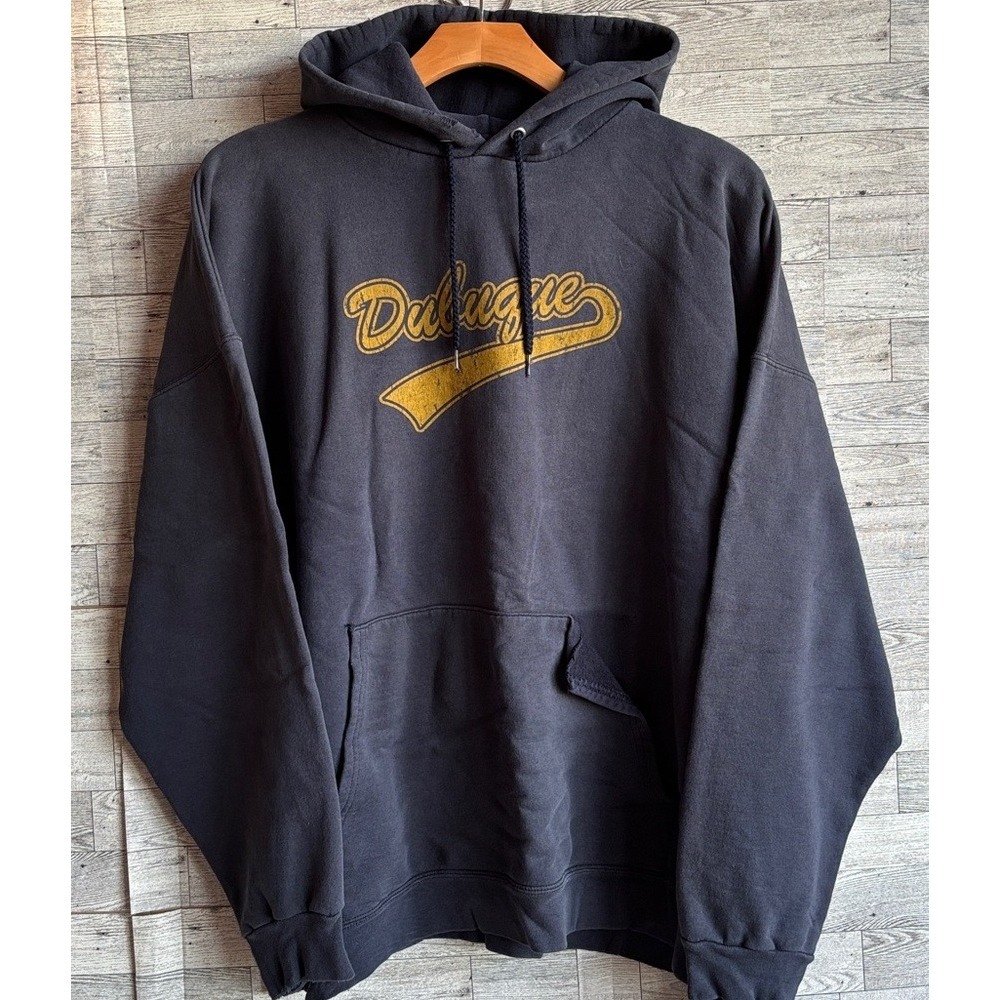 Sweatshirt Dubuque Iowa Vintage Blue Distressed hoodie Men's XXL